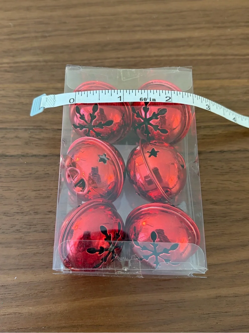 Holiday Style Red Metal Jingle Bell Christmas Ornaments Set of 6